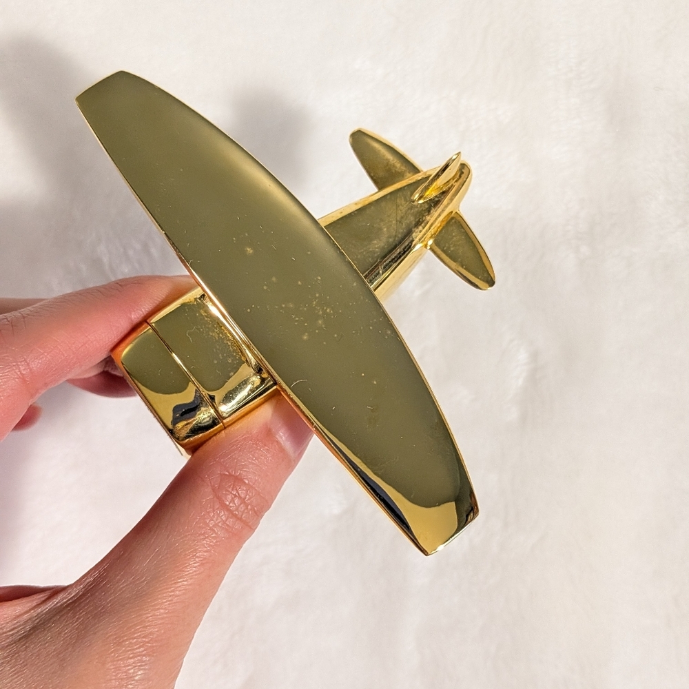 Timex Gold Plane Mini Clock Decor (Untested) - Picture 4 of 12